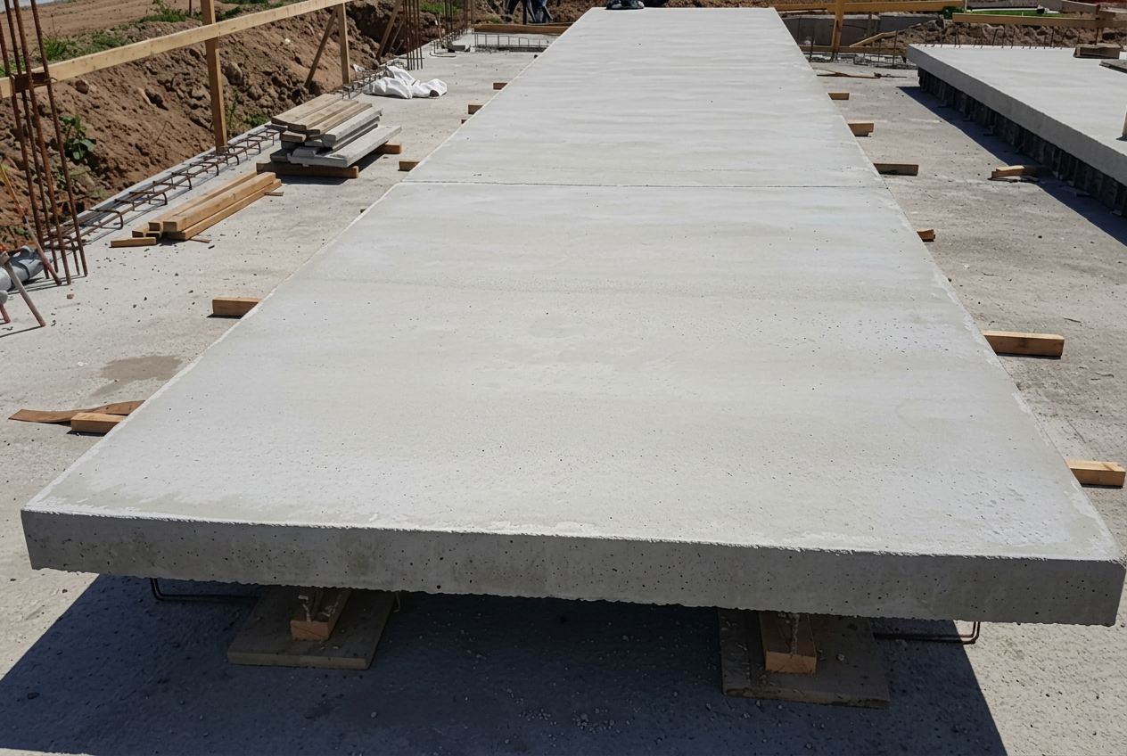 Freshly stripped concrete slab with clean formed edges in Levy County, Florida