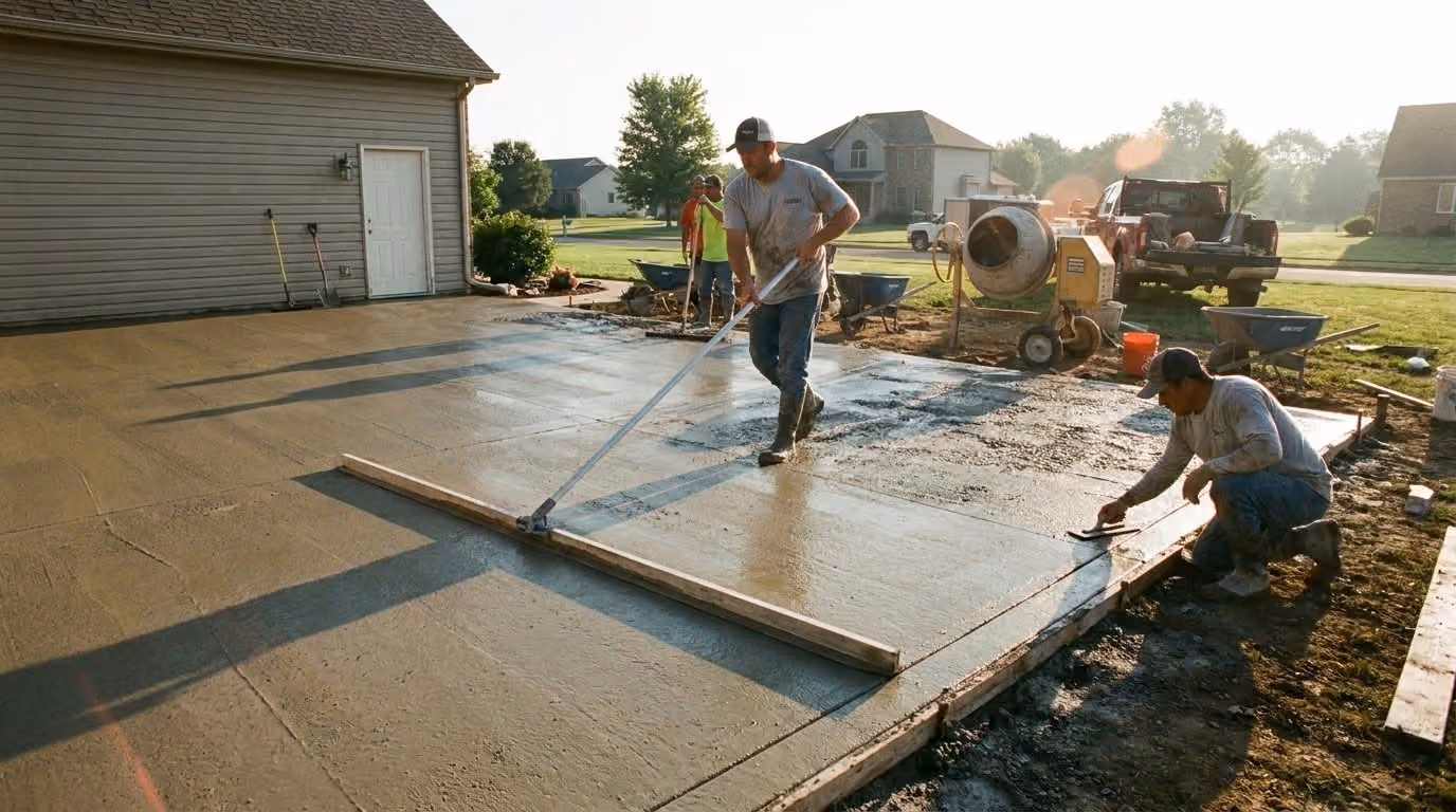 Finished concrete work at a Trenton, Florida property