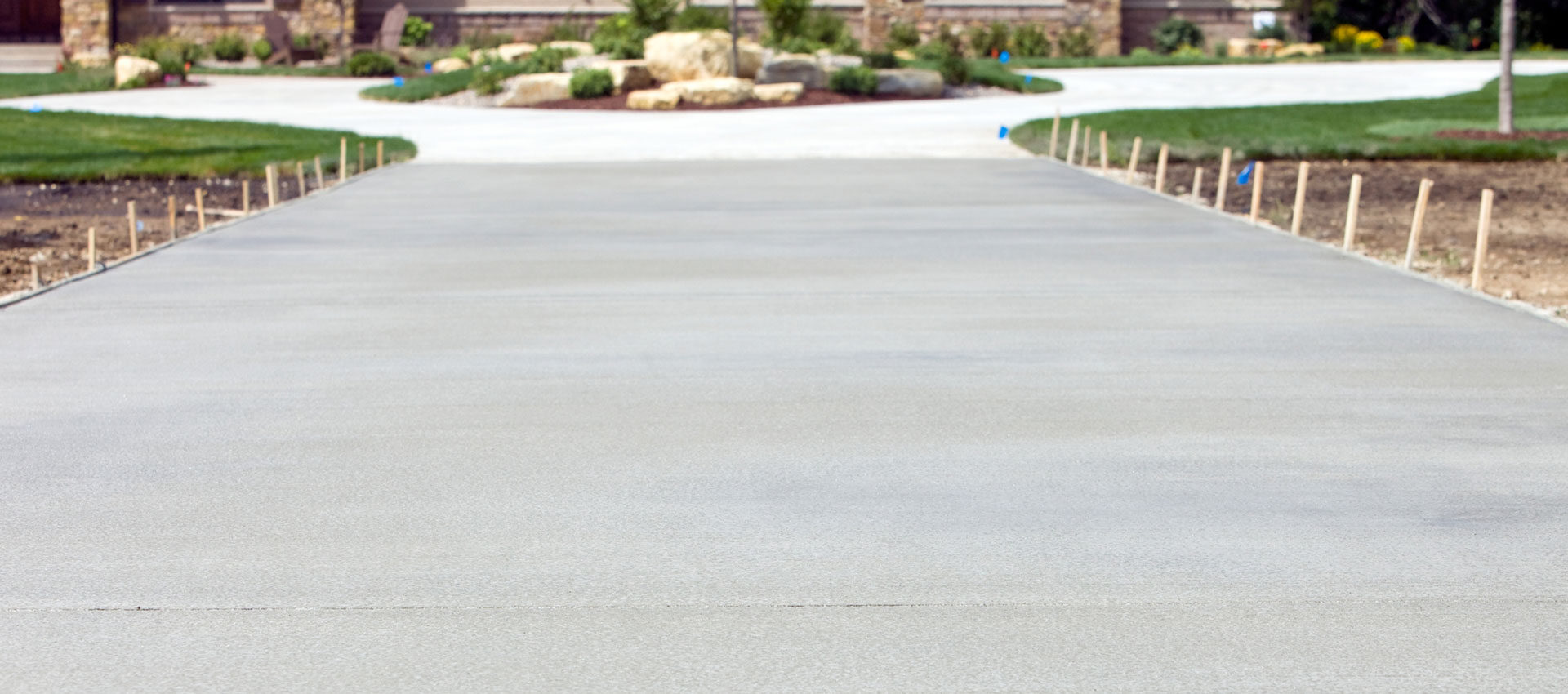 Freshly poured long approach concrete driveway in Levy County, Florida
