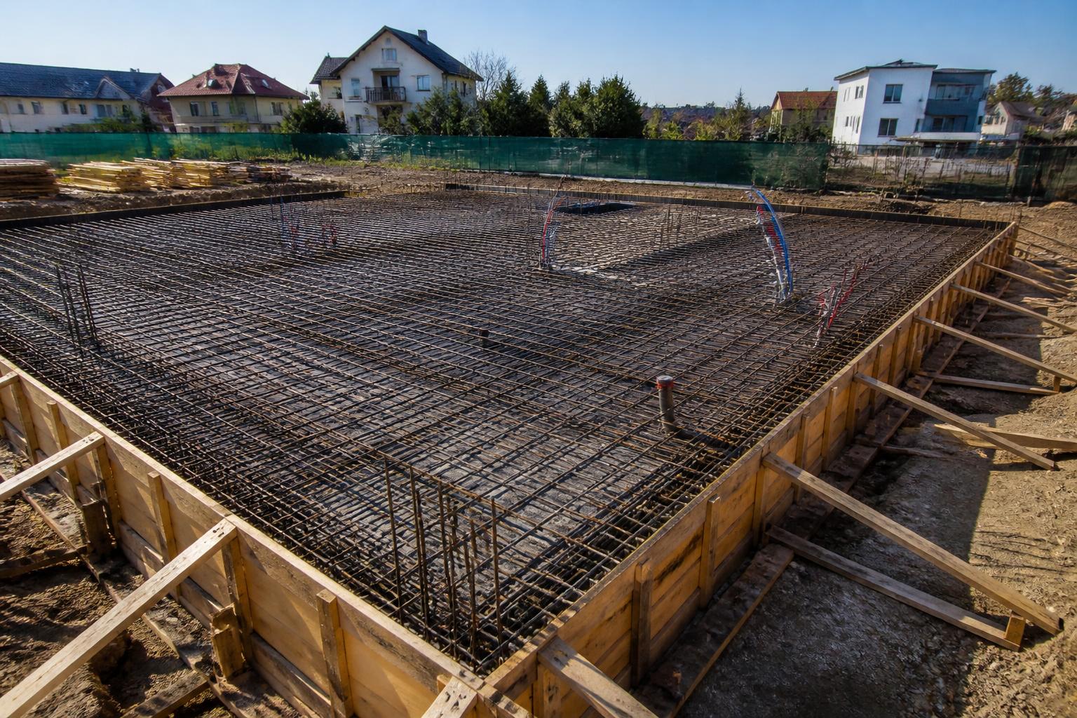 Concrete crew finishing a freshly poured residential slab in Trenton, Florida
