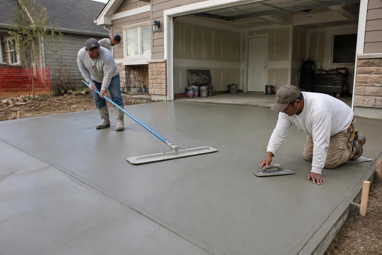 Concrete crew finishing a slab in North Central Florida